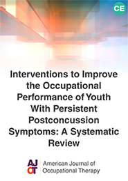 Image for Interventions to Improve the Occupational Performance of Youth With Persistent Postconcussion Symptoms: A Systematic Review